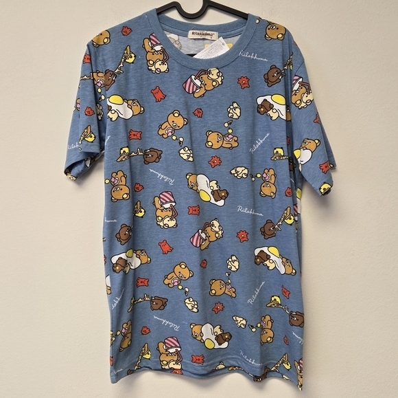Rilakkuma Food T-shirt Blue L - Picture 1 of 8